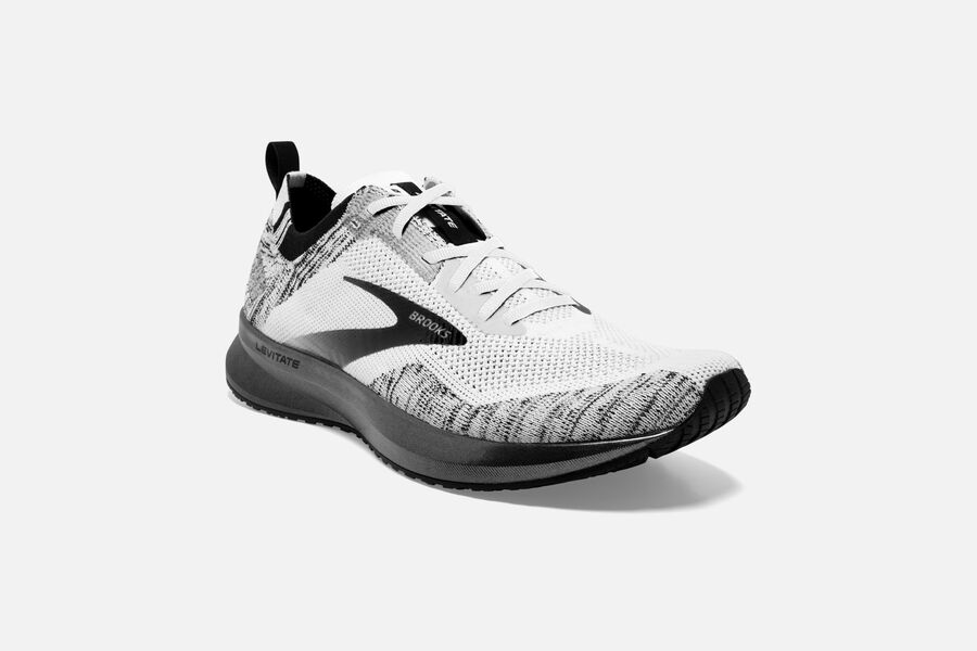 Levitate 4 Road Brooks Running Shoes NZ Womens - White/Black - TKIORE-213